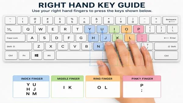 Right hand Placing on Keyboard